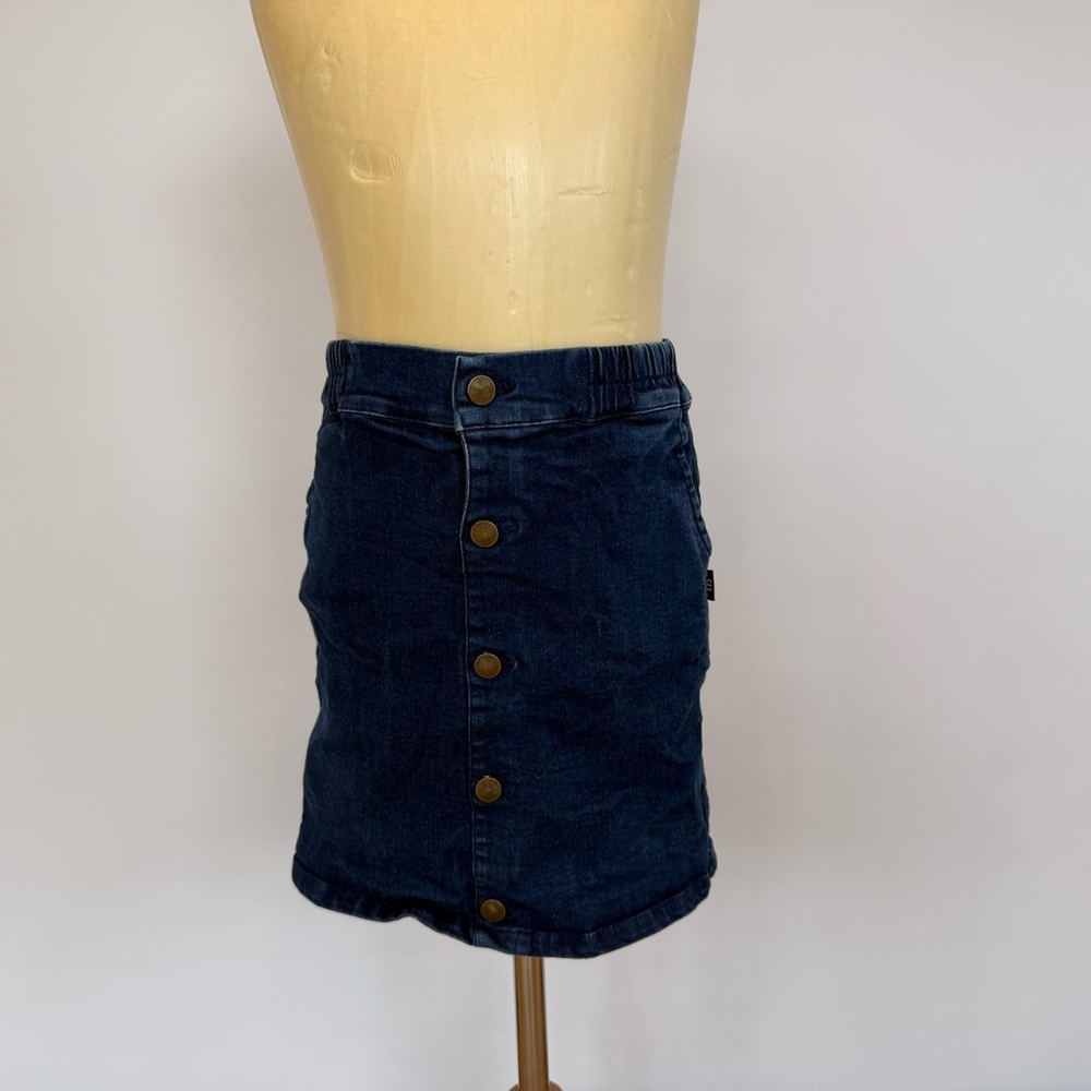 Feather 4 Arrow Navy Button-Down Kids Skirt